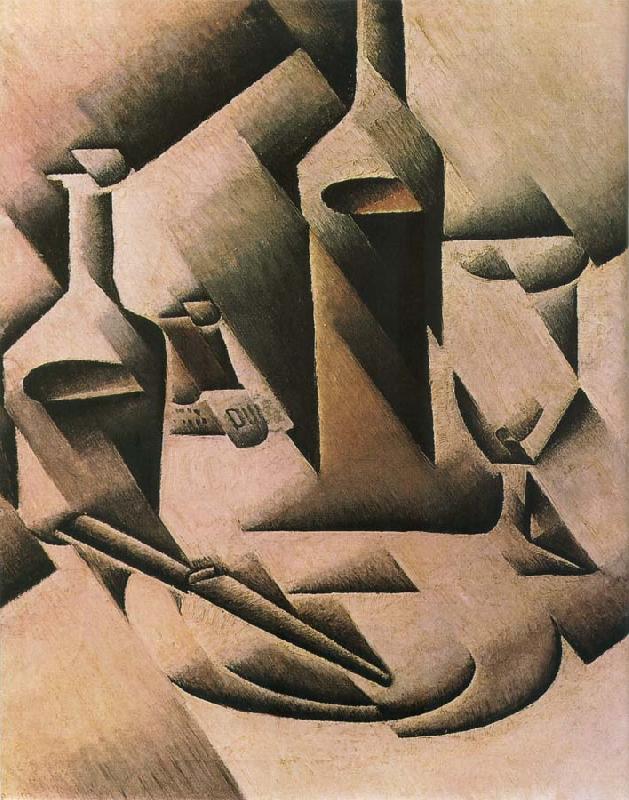 Juan Gris Still life botrtle and knife oil painting image